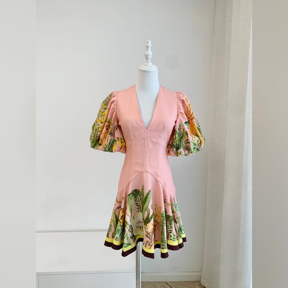 ALÉMAIS Papaya linen-blend minidress - Picture 5 of 10